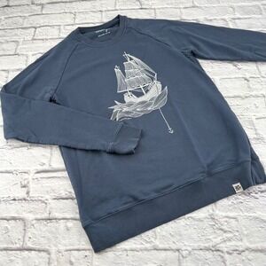 Toranja Women's XL Blue Sailing Ship Nautical Graphic Crewneck Sweatshirt